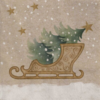 Serviettes de table en papier - Traîneau d'hiver