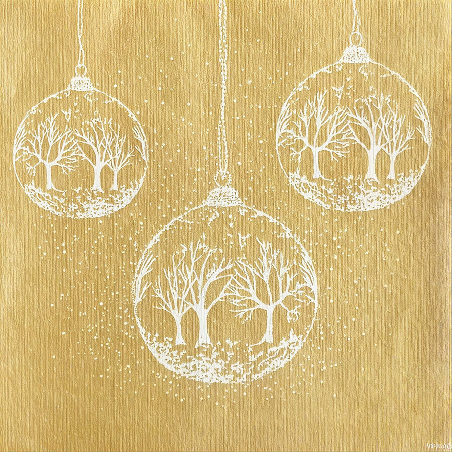 Golden Snow Globe Paper Napkins - Photo 0