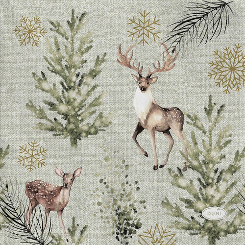 Serviettes de table en papier pour cocktail motif Cerf élégant