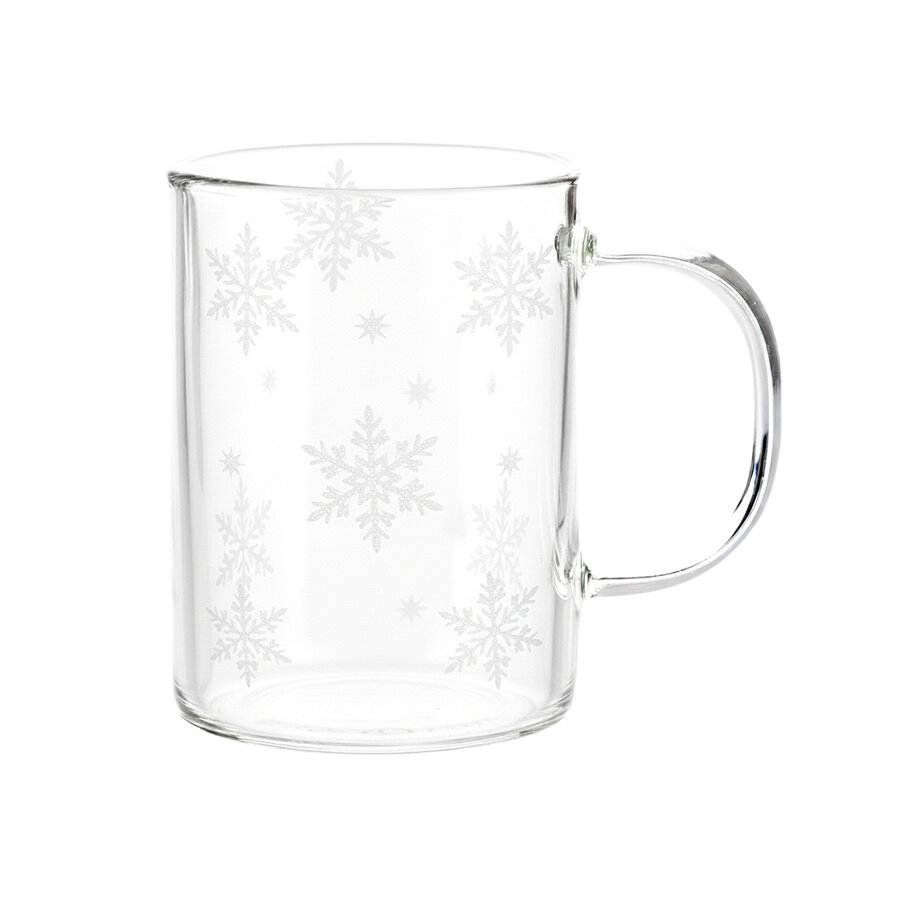 Set of 2 Snowflake Printed Glass Cups - Photo 0
