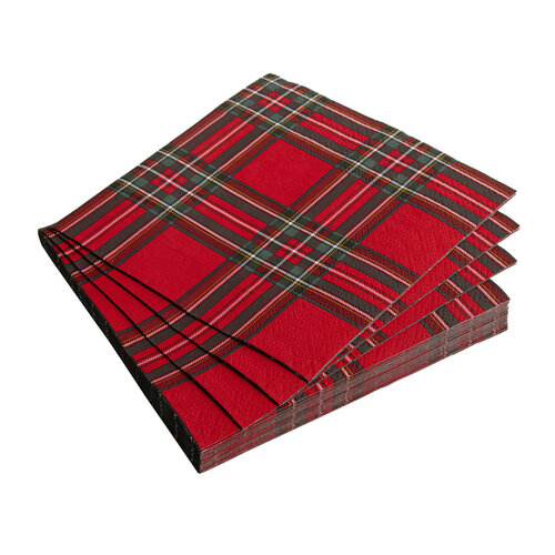Serviettes de table en papier - Carreaux rouges