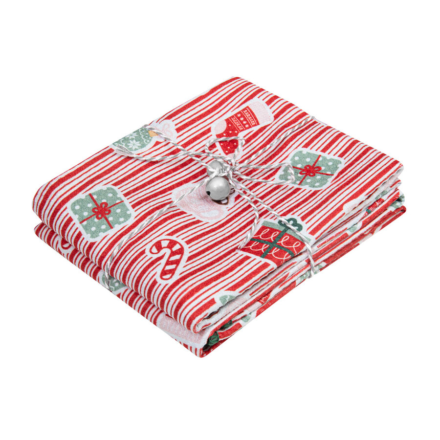 Set of 2 Christmas Icon Waffle Kitchen Towels - Photo 0