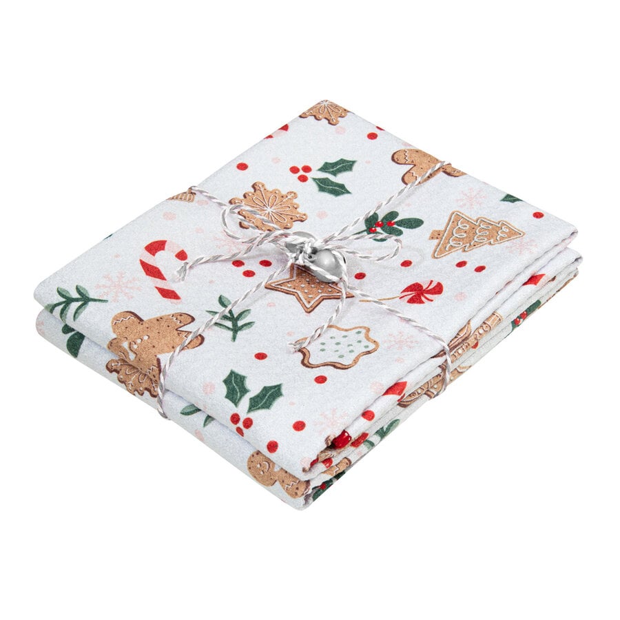 Serviettes de cuisine gaufrées Biscuits de Noël, ensemble de 2 - Photo 0