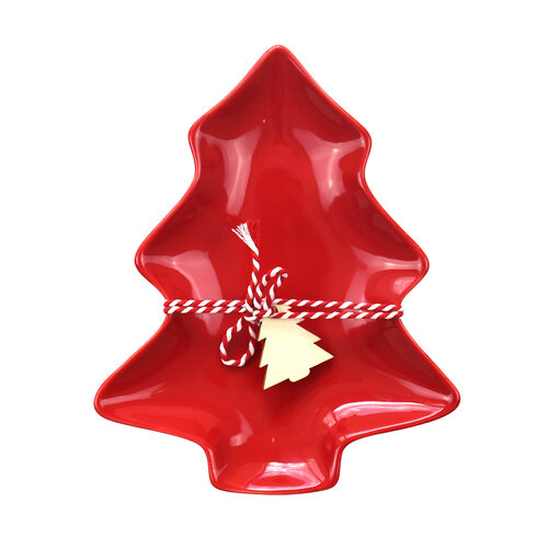 Plateau de service rouge - Sapin