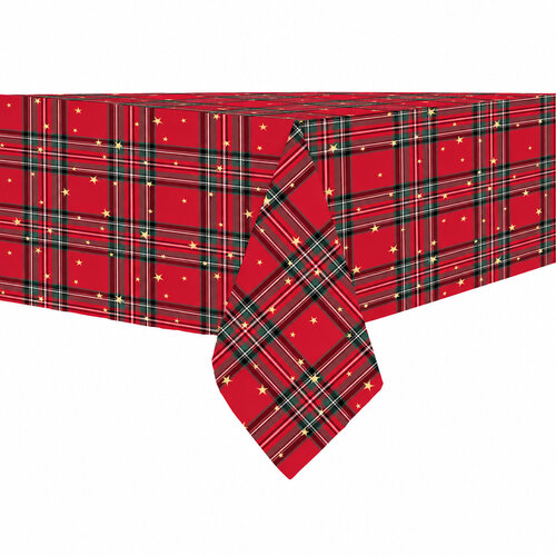Red Plaid Christmas Tablecloth 60 x 84 inches