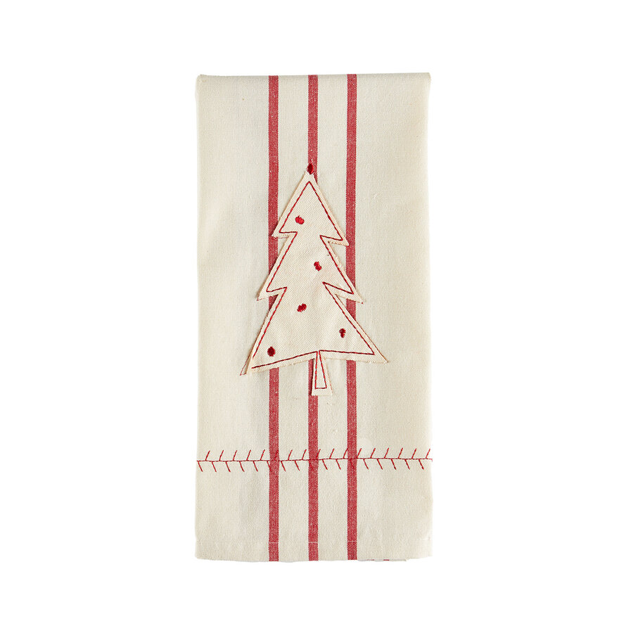 Linge à vaisselle brodé Sapin Noël - Photo 0