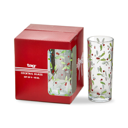 Winter Berries Glasses, Set of 4