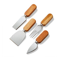 4-piece cheese tool set with wooden handles