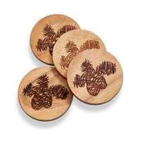 Sous-verres Pin nordique, ensemble de 4