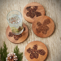 Sous-verres Pin nordique, ensemble de 4