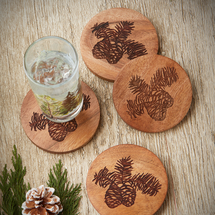 Nordic Pine Coasters, Set of 4 - Photo 1