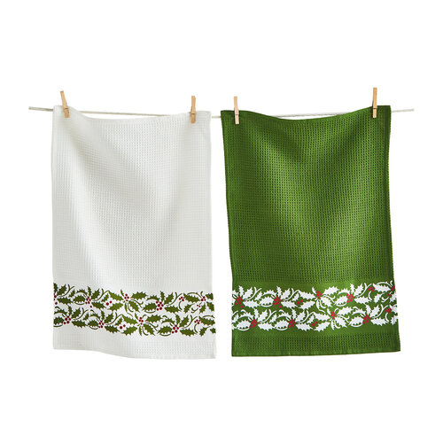 Christmas Waffle Weave Dish Towels Set of 2