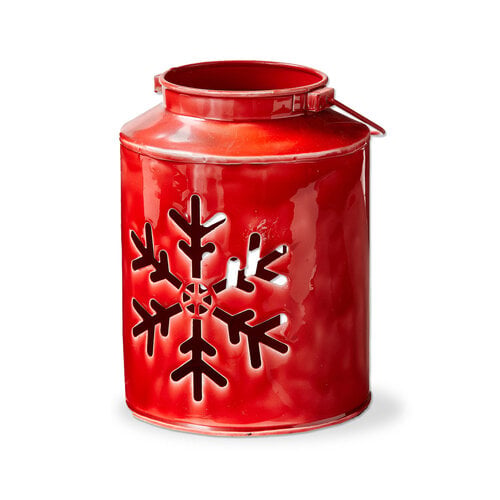 Lanterne flocon émail rouge
