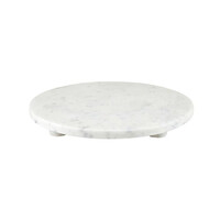 Plateau sur pied en marbre blanc