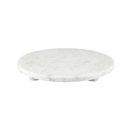 Plateau sur pied en marbre blanc