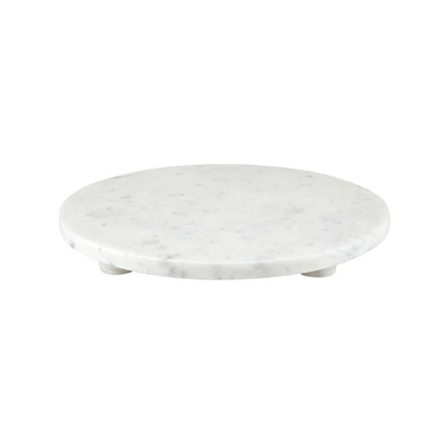 White Marble Pedestal Tray - Photo 0