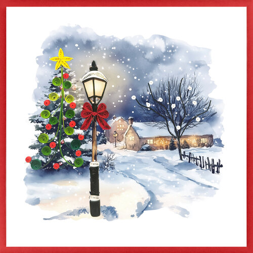 Carte de souhaits - Lampadaire de Noël