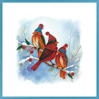 Carte de souhaits - Oiseaux au chaud