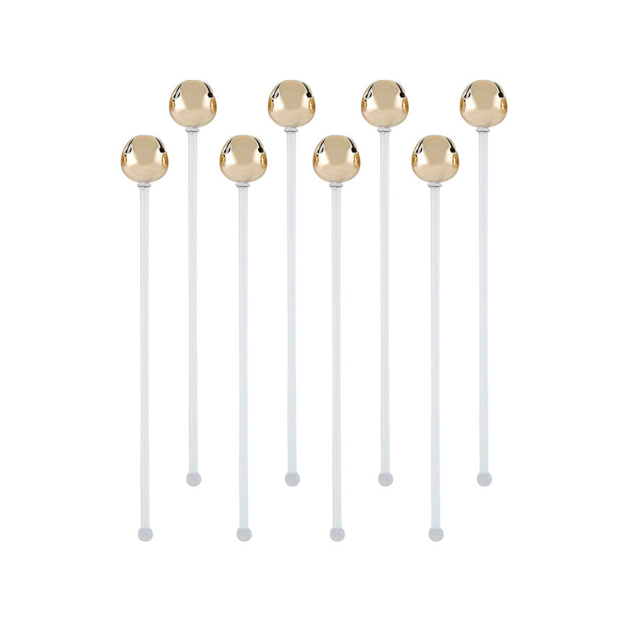 Gold Jingle Bell Cocktail Picks - Photo 1