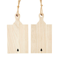 Set of 2 small natural wood boards