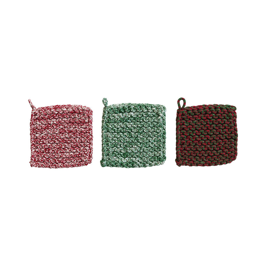 Sous-plat en tricot carré de 8 pouces -  assortis - Photo 0