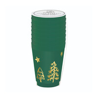 8-Piece Frosted Plastic Tumbler Set with Pine Tree Design