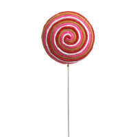 20-inch Pink and Red Gingerbread Lollipop