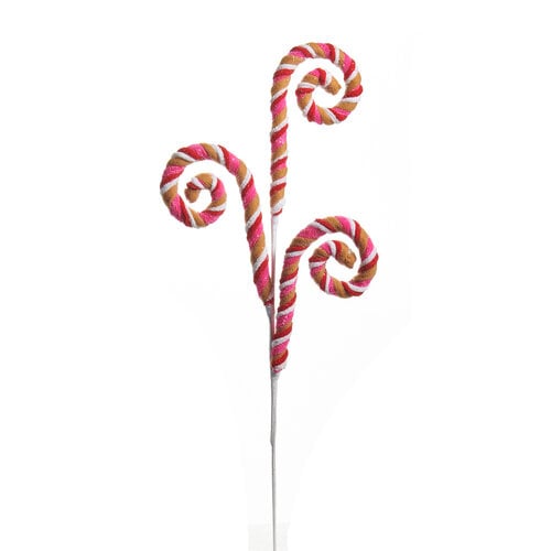 Pink and Red Gingerbread Swirl Lollipop Pick 20 Inches