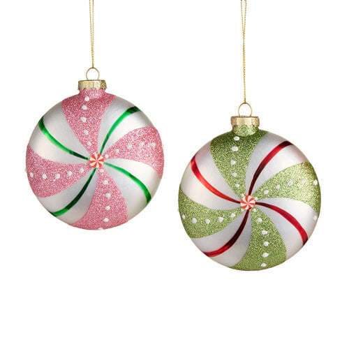 Peppermint Ball Ornament Assorted