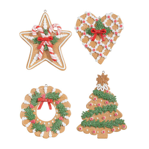 Ornement de Noël pain d'épices 5 pouces - assortis