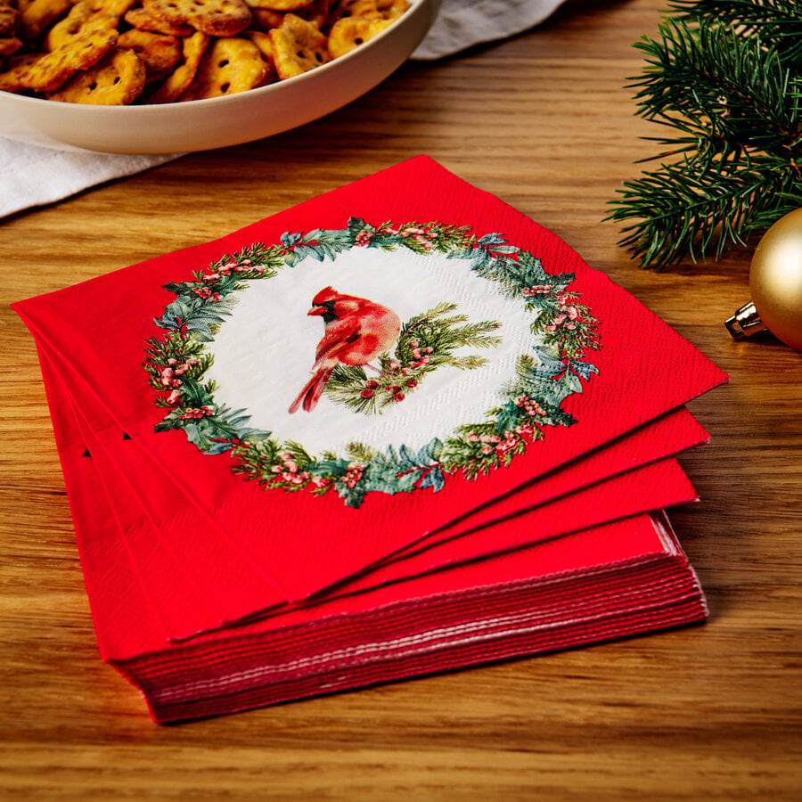 Serviettes de table papier Couronne Cardinal - Photo 2
