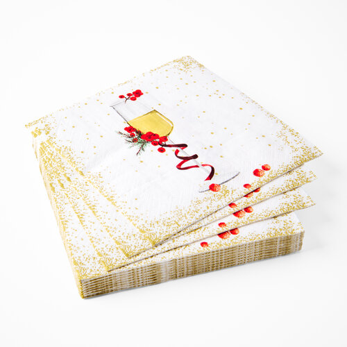 Serviettes de table en papier - Bulles dorées