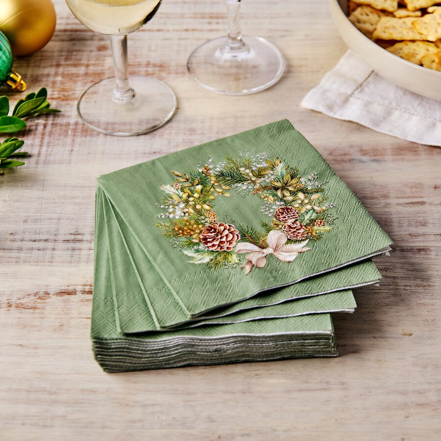 Serviettes de table cocktail en papier - Couronne de la forêt - Photo 2