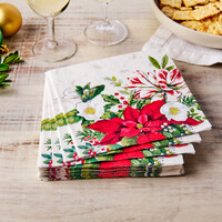 Serviettes en papier Noël fleuri