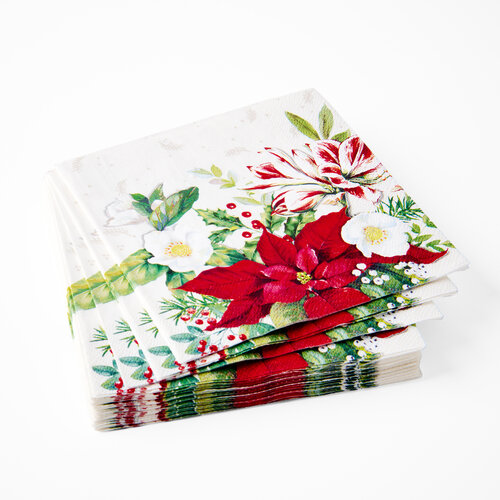 Christmas Floral Paper Napkins