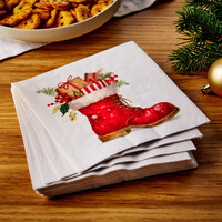 Serviettes de table en papier Botte de Noël