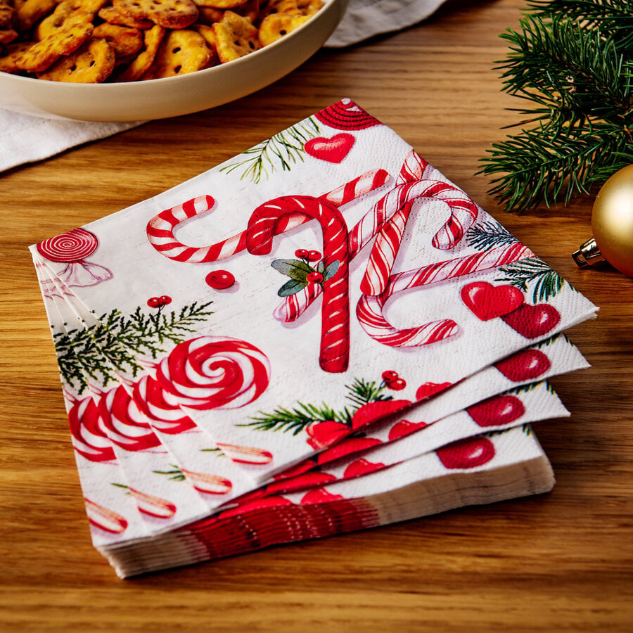Serviettes de table en papier Candy Canes - Photo 2