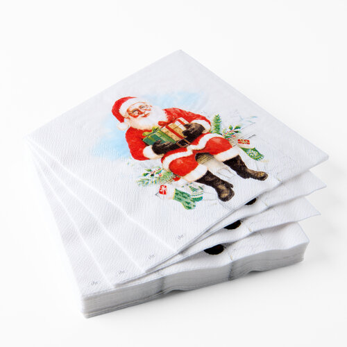 Serviettes de table en papier Santa