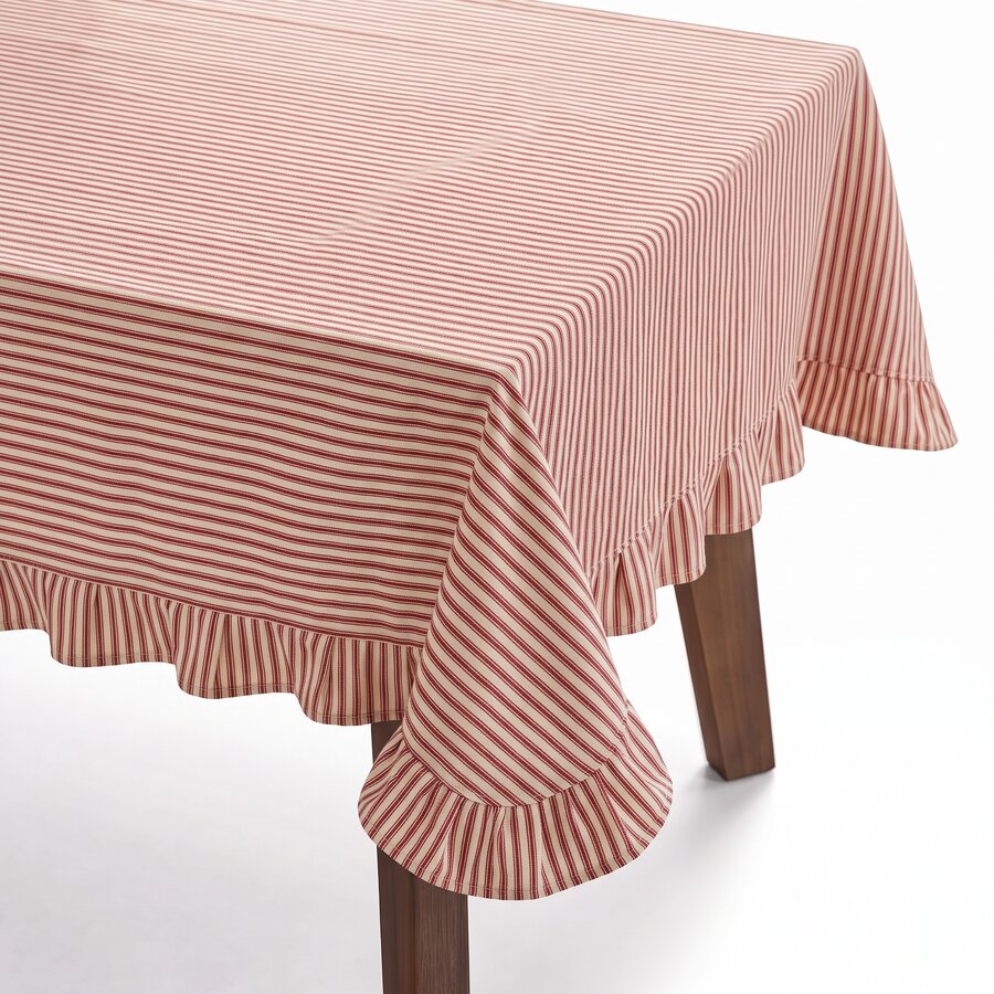 Red Striped Tablecloth 60 x 110 Inches - Photo 0