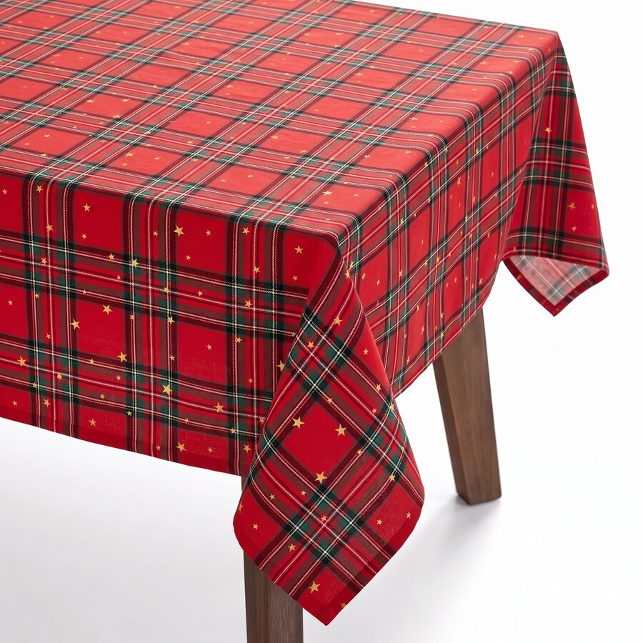 Nappe de Noël à carreaux rouges 60 x 84 pouces - Photo 0