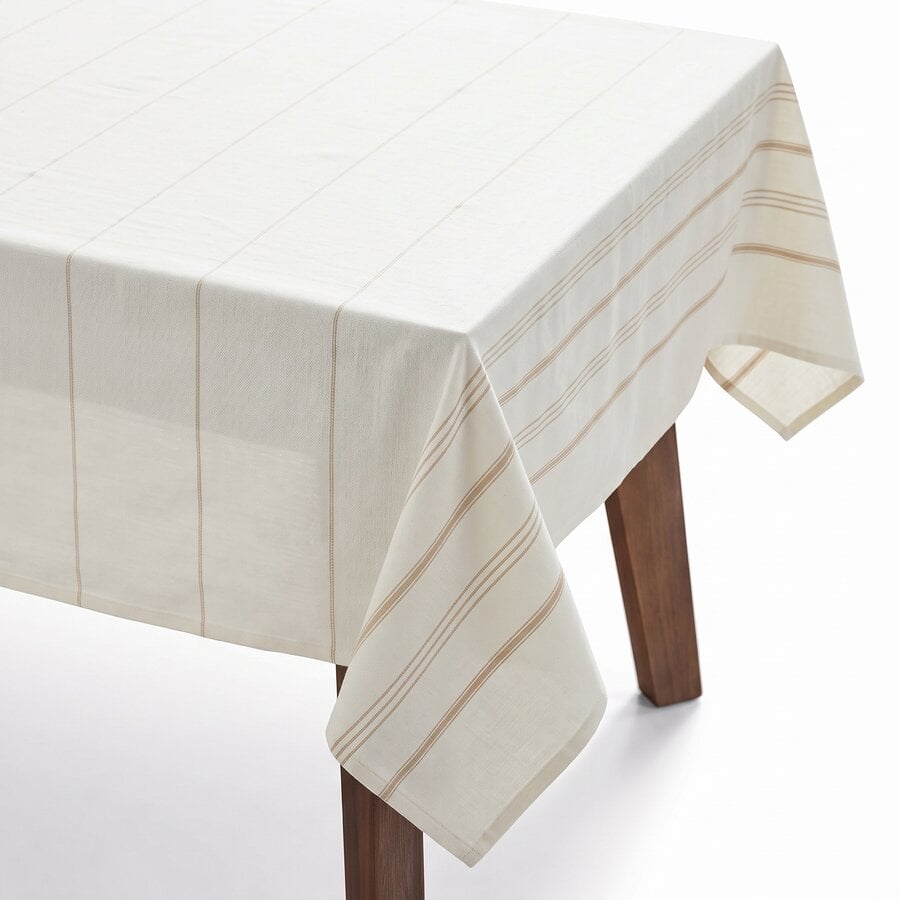 Nappe Solace ivoire et doré 60 x 120 pouces - Photo 0