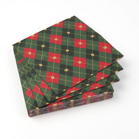 Serviette de table papier Argyle Noël N026