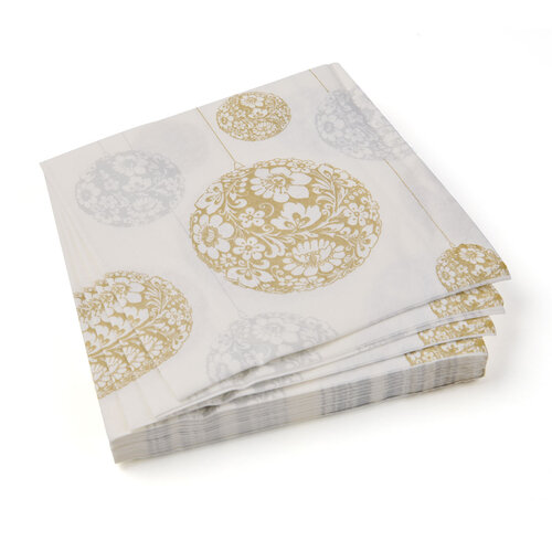 Serviettes de table en papier Boule dorée