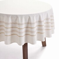 Nappe ronde Solace ivoire et doré 72 pouces