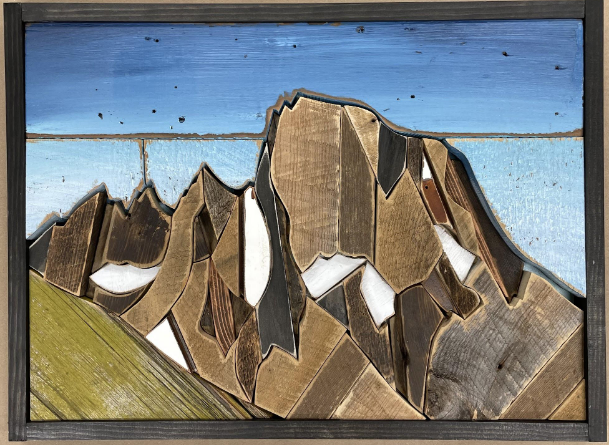 Amanda Krolczyk AmandaK- Wood Art "Mount Moran Grand Tetons WY" 25x18