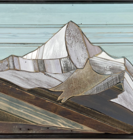 Amanda Krolczyk AmandaK-  Wood Art- "Lone Peak, Big Sky Montana" 51x29
