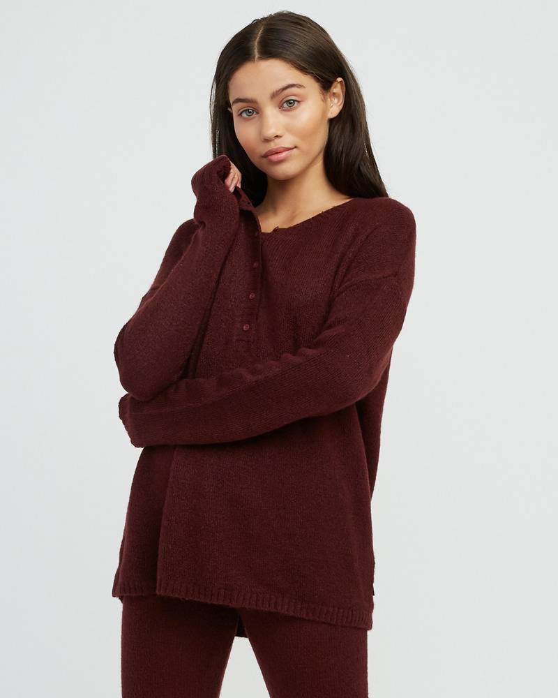 RVCA Womens Urboyfriends Henley Sweater