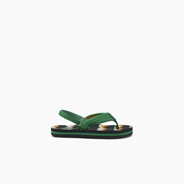Reef Little Ahi Kids Sandals - Black/Green Blnkt