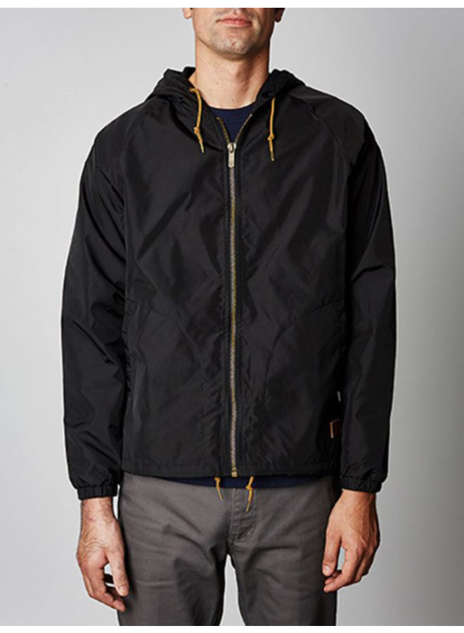 brixton claxton black hooded windbreaker