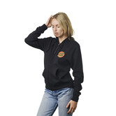 Classic Dot Hooded Zip Up Womens Sweatshirt - Black